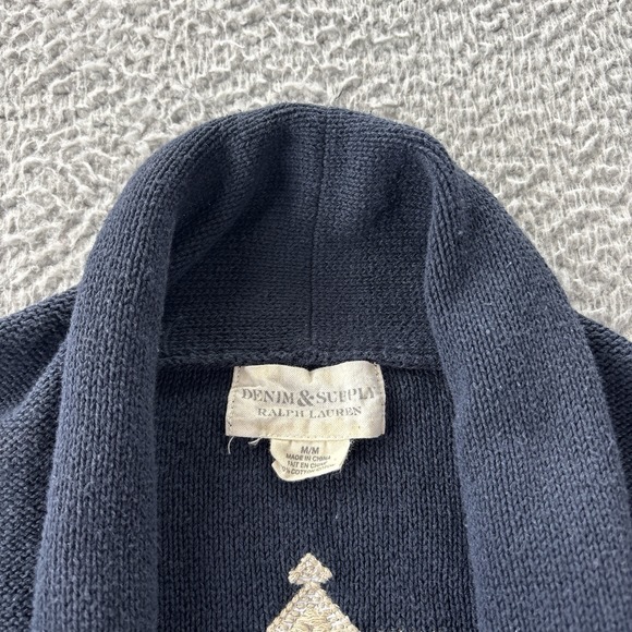 Ralph Lauren Denim & Supply Cardigan Womens Medium Aztec Fair Isle Shawl Collar - Picture 2 of 10